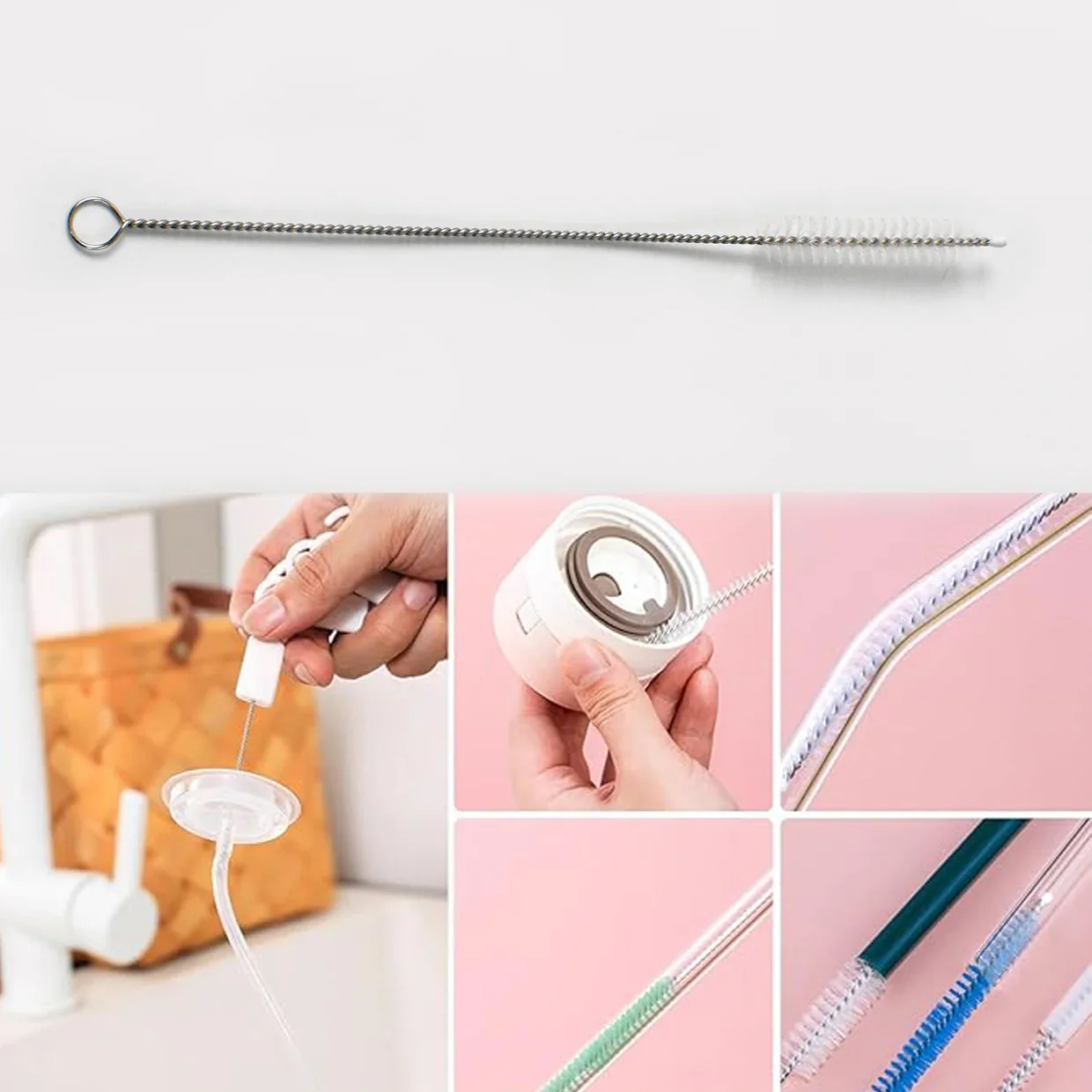 15107 Stainless Steel Straw Cleaning Brush Drinking Pipe (20 Cm / 1 Pc) - Image 4
