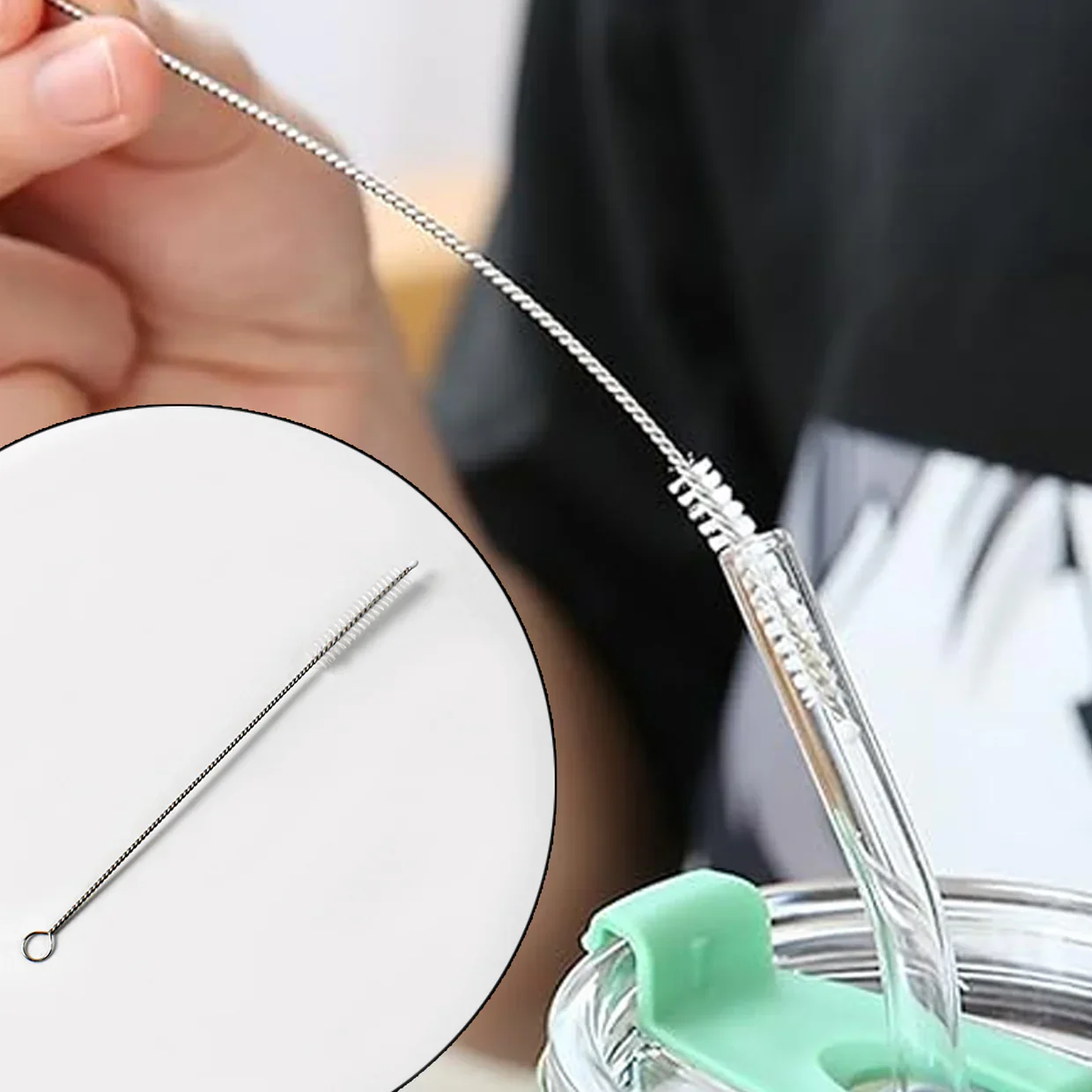 15107 Stainless Steel Straw Cleaning Brush Drinking Pipe (20 Cm / 1 Pc) - Image 5