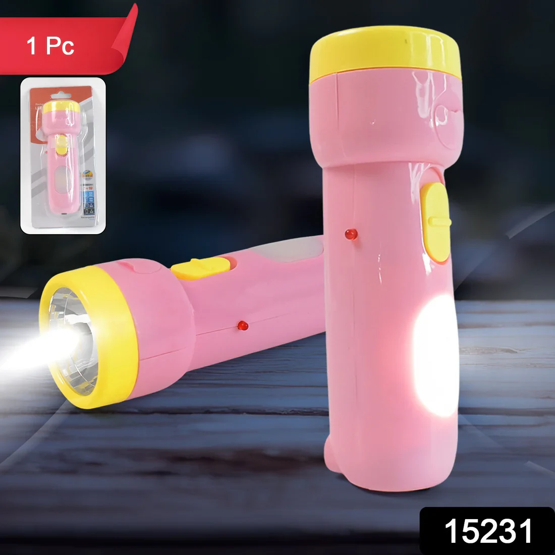 15231 2-in-1 Rechargeable Small Handy LED Torchlight for Home, Outdoor, Tracking (1 Pc) - Image 2