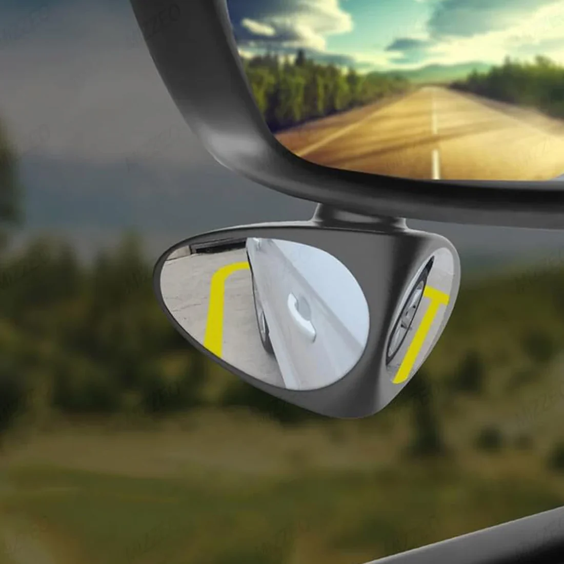 15251 2 in 1 Car Blind Spot Mirror 360 Rotation Adjustable HD Glass (1 Pc) - Image 3