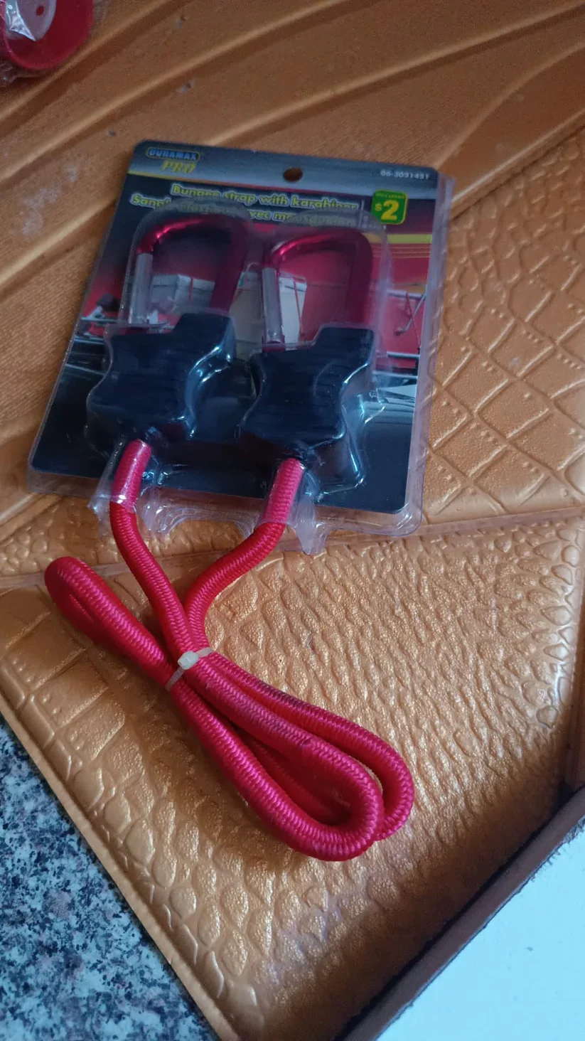 15264 Carabiner Bungee Cords with Hook Tie Downs Luggage Strap Carrying Bag Secure (1 Pc / Mix Color) - Image 8