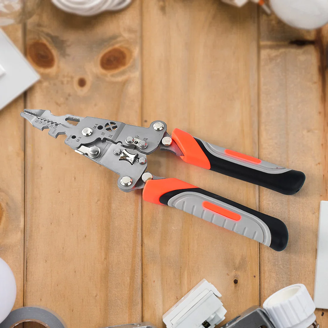 15308 8 in 1 Wire Stripper Pliers, Soft Grip - Image 5