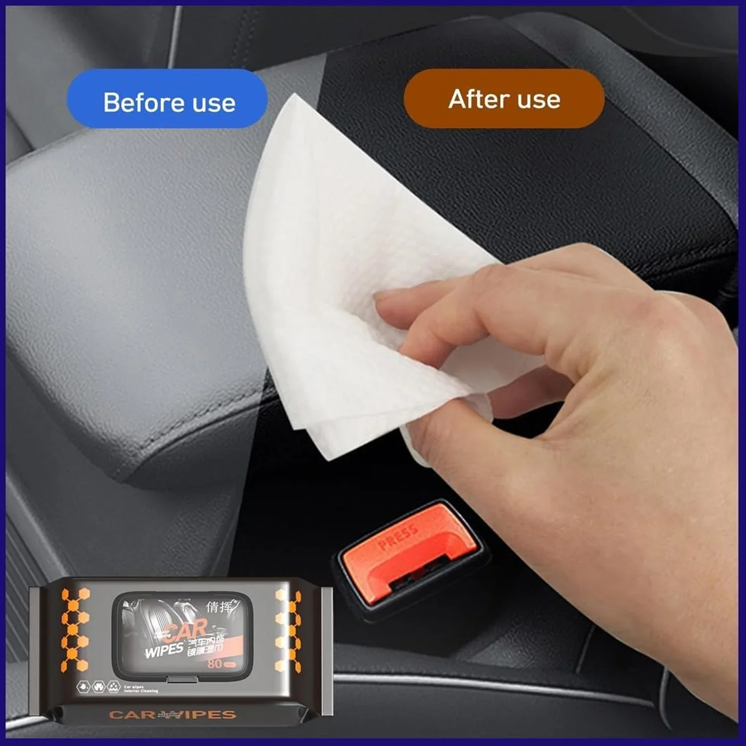 15349 Car Interior Cleaning Wet wipes (80 Pcs Set) - Image 2