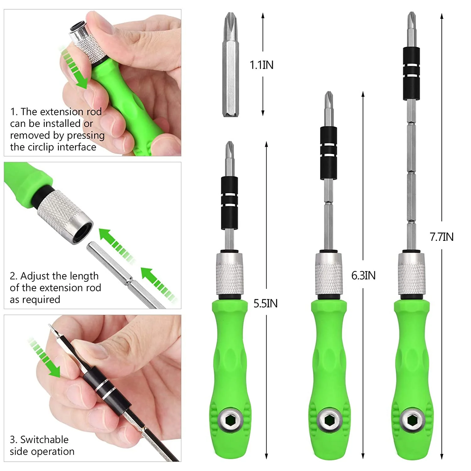 1557 32 in 1 Mini Screwdriver Bits Set with Magnetic Flexible Extension Rod - Image 6