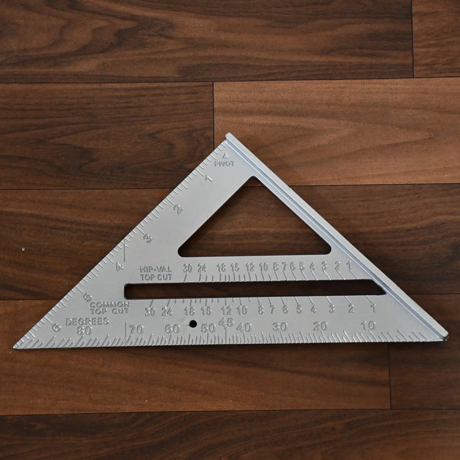 1559 Double Side Scale Triangle Measurement Hand Tool, 45 Degree Triangle Ruler, Home for Industry, Aluminum Alloy Rafter Square 7-Inch Length - Image 6