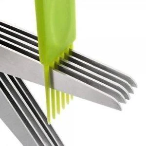 1563 Multifunction Vegetable Stainless Steel Herbs Scissor with 5 Blades - Image 5