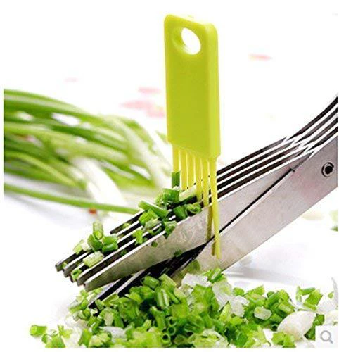 1563 Multifunction Vegetable Stainless Steel Herbs Scissor with 5 Blades - Image 6