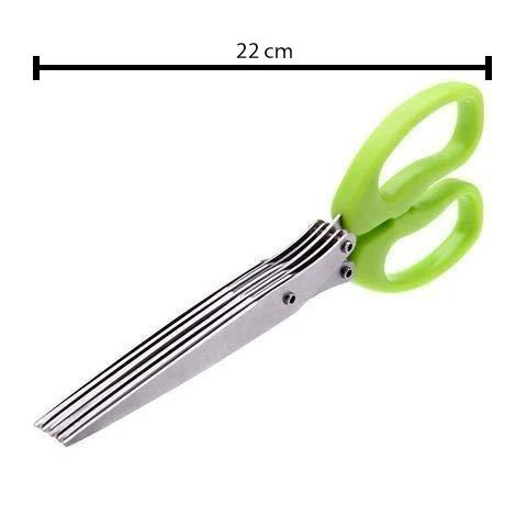 1563 Multifunction Vegetable Stainless Steel Herbs Scissor with 5 Blades - Image 7