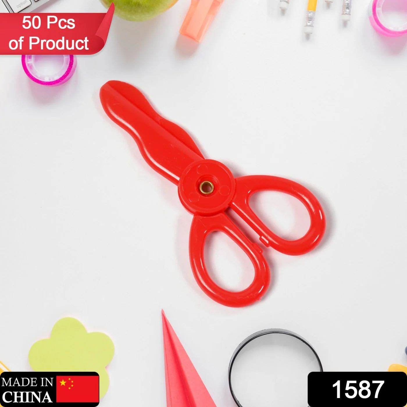 1587 Plastic Child-Safe Scissor Set, Toddlers Training Scissors, Pre-School Training Scissors and Children Art Supplies - Image 2