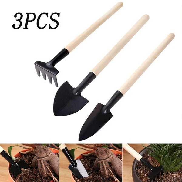1598 Kid's Garden Tools Set of 3 Pieces (Trowel, Shovel, Rake) - Image 3