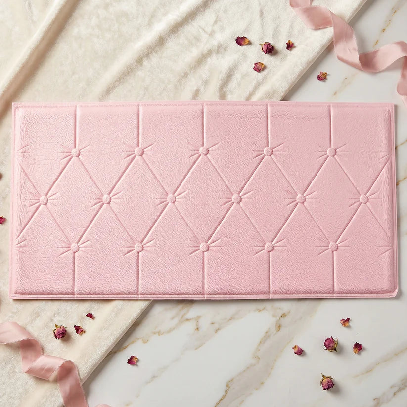 16024 Self Adhesive 3D Foam Wall Panel Cushion Wallpaper (1 Pc, Pink, 69x35 Cm) - Image 7