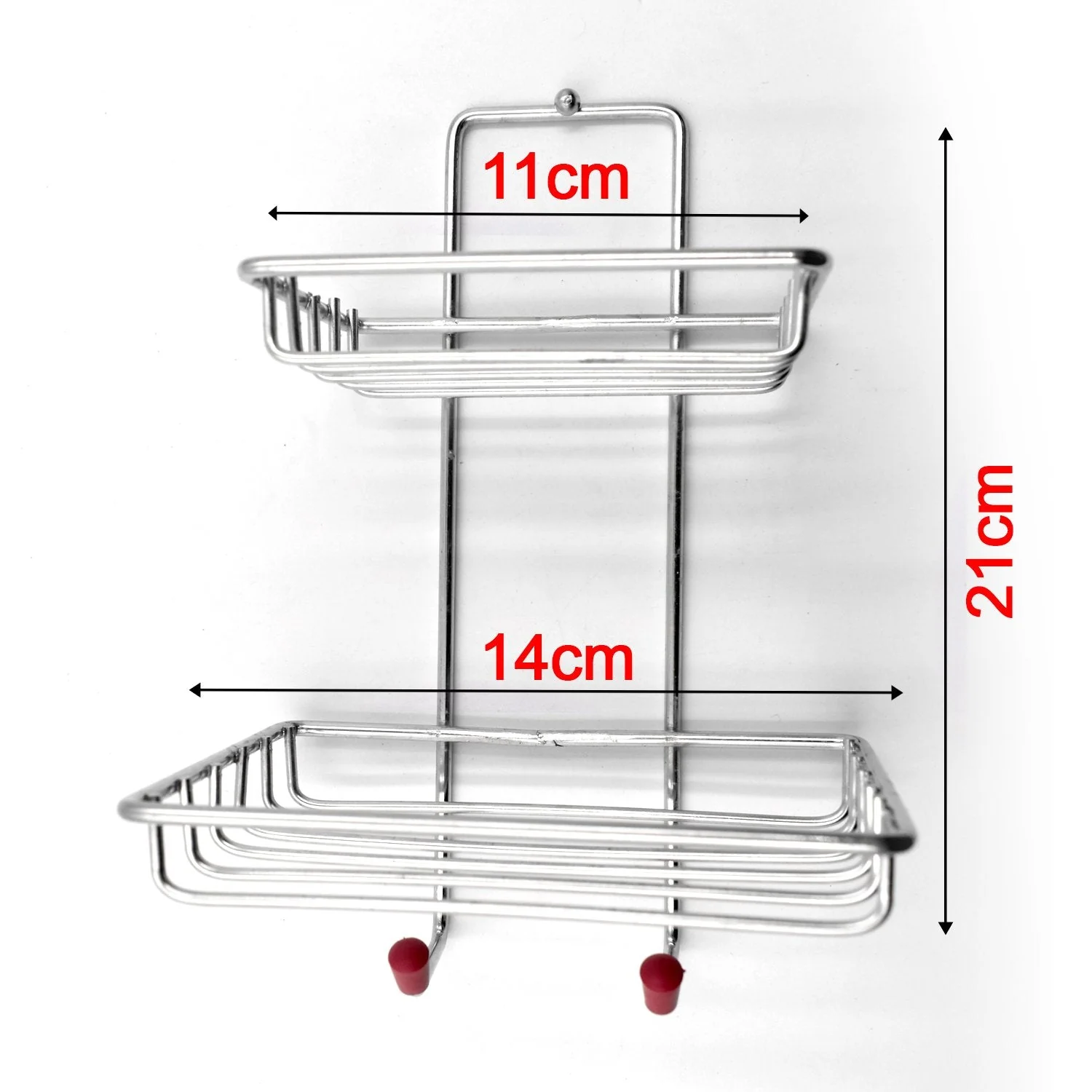 1763 Kitchen Bathroom Soaps Storage Rack with 2 Hook for Home - Image 3