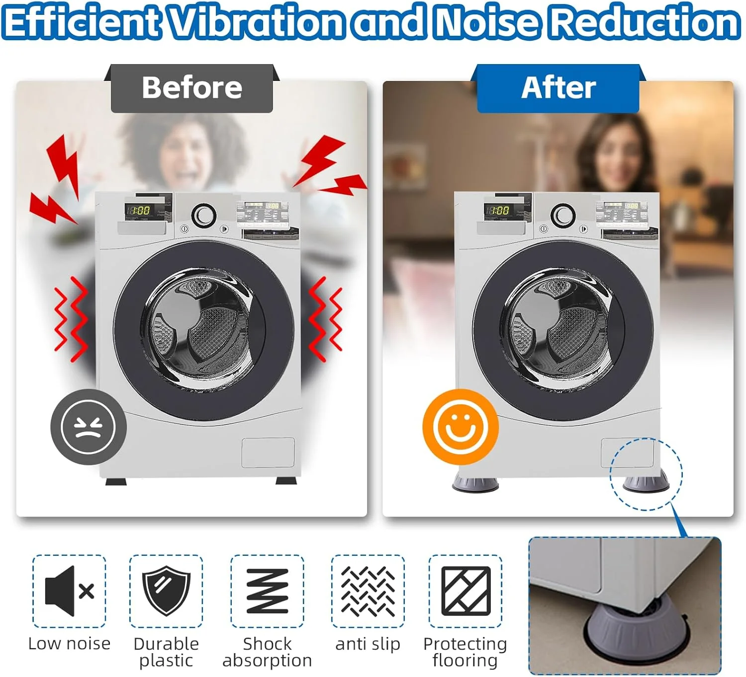 1769 Anti Vibration Washing Machine feet - Image 2