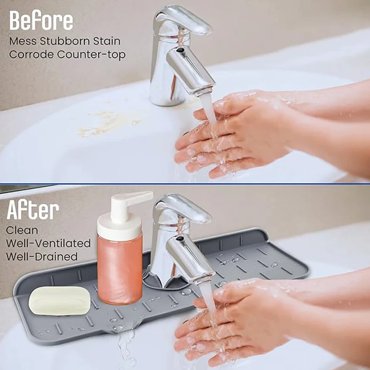 18814 Silicone Sink Faucet Pad / Mat (1 Pc / 33x12 Cm) - Image 2