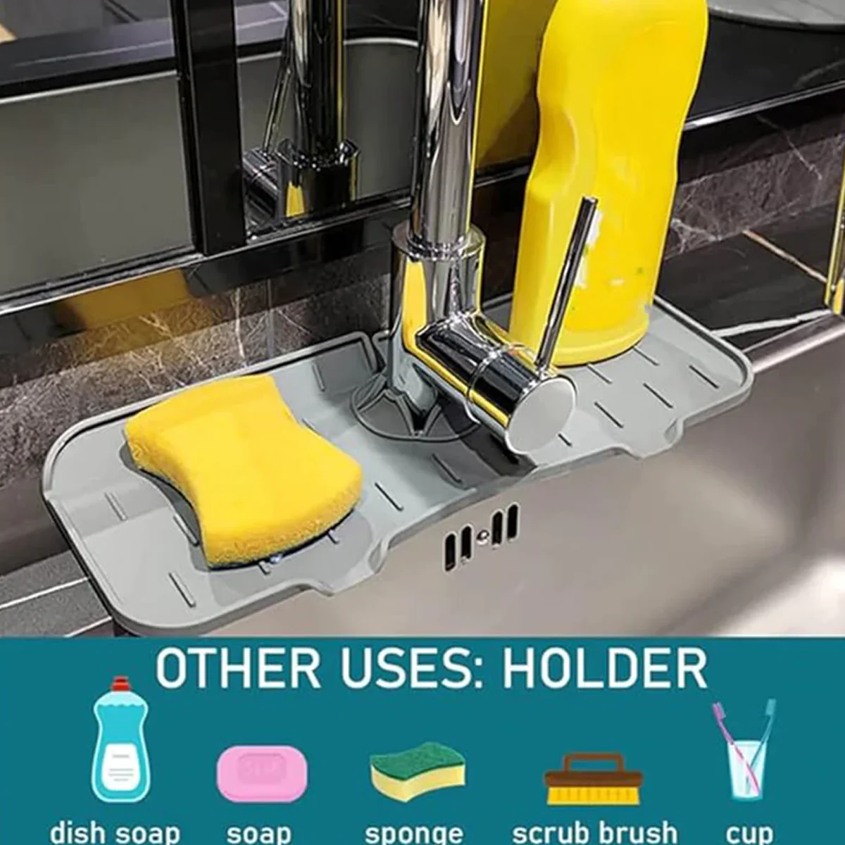 18814 Silicone Sink Faucet Pad / Mat (1 Pc / 33x12 Cm) - Image 3
