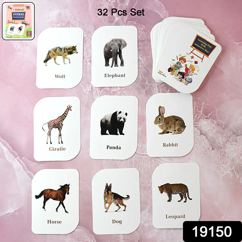 19150 Kidkraft 32-Piece Animal Flash Cards Set - Image 2
