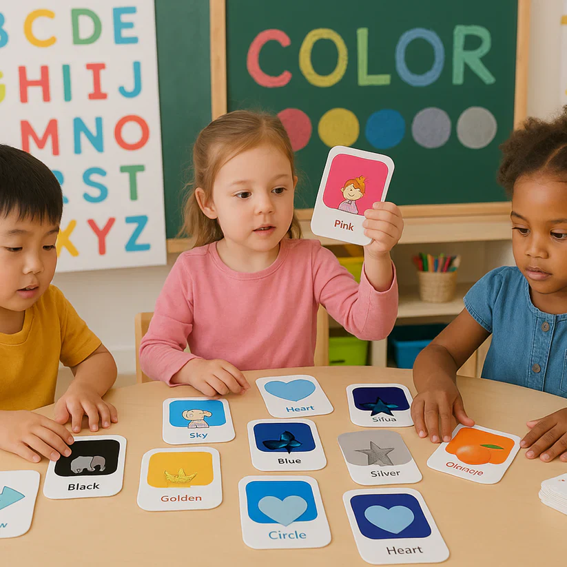 19156 Kidkraft Early Learner 32-Piece Color & Shape Flashcard Set - Image 6