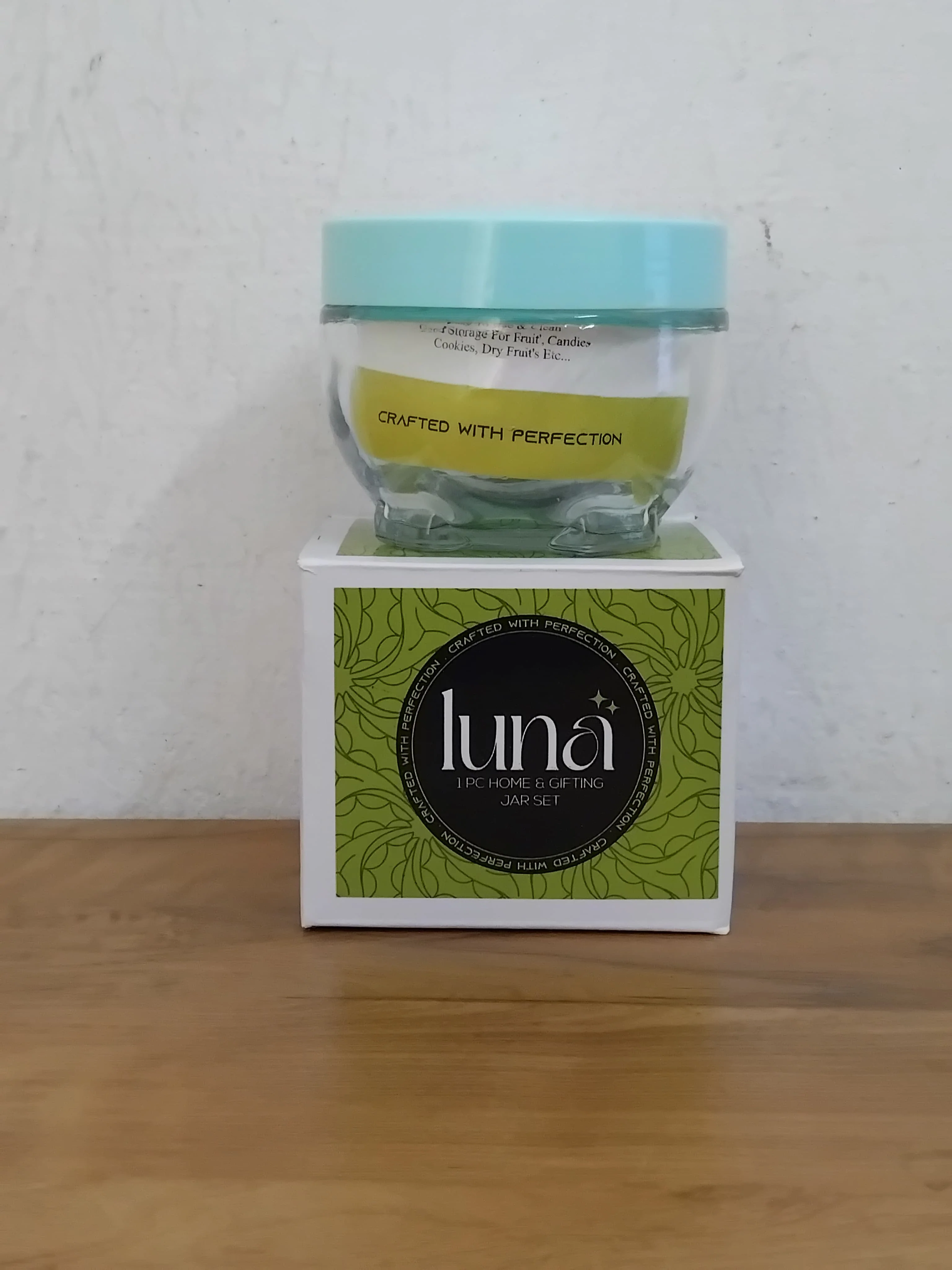 AM3067 Luna Glass Jar Good Storage Plastic cap Home & Gifting Jar Set 1 Piece - Image 2