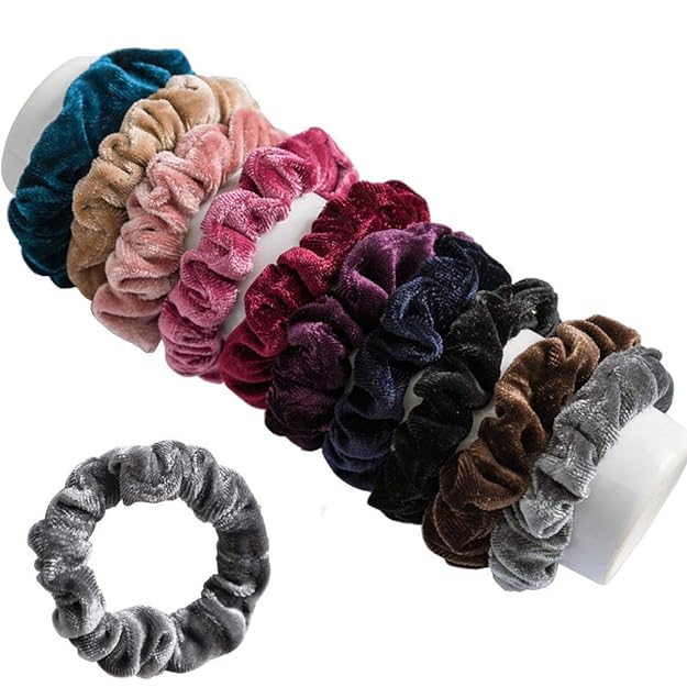 AM1038 2 Pcs Hair Ties Velvet Scrunchies, Elastic Flannelette Hair Bands Scrunchy Hair Ropes Women Hair Accessories - Image 3