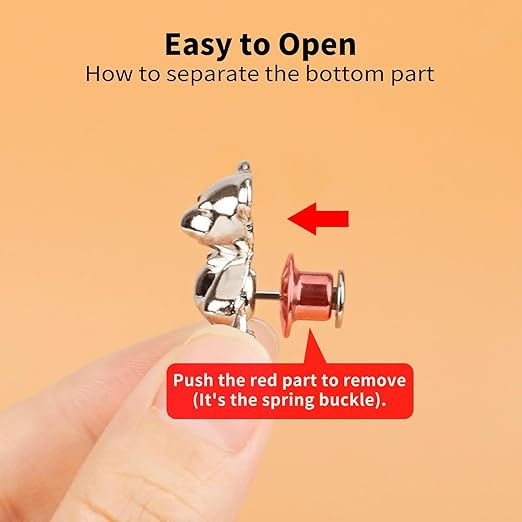 AM3230 Cute Bear Metal Jean Buttons Pins Waist Tightener Clips for Loose Jeans, No-Sew Adjustable Waistband Buckle for Pants, Detachable Bear Design for Women and Skirts Set of 2 - Image 5