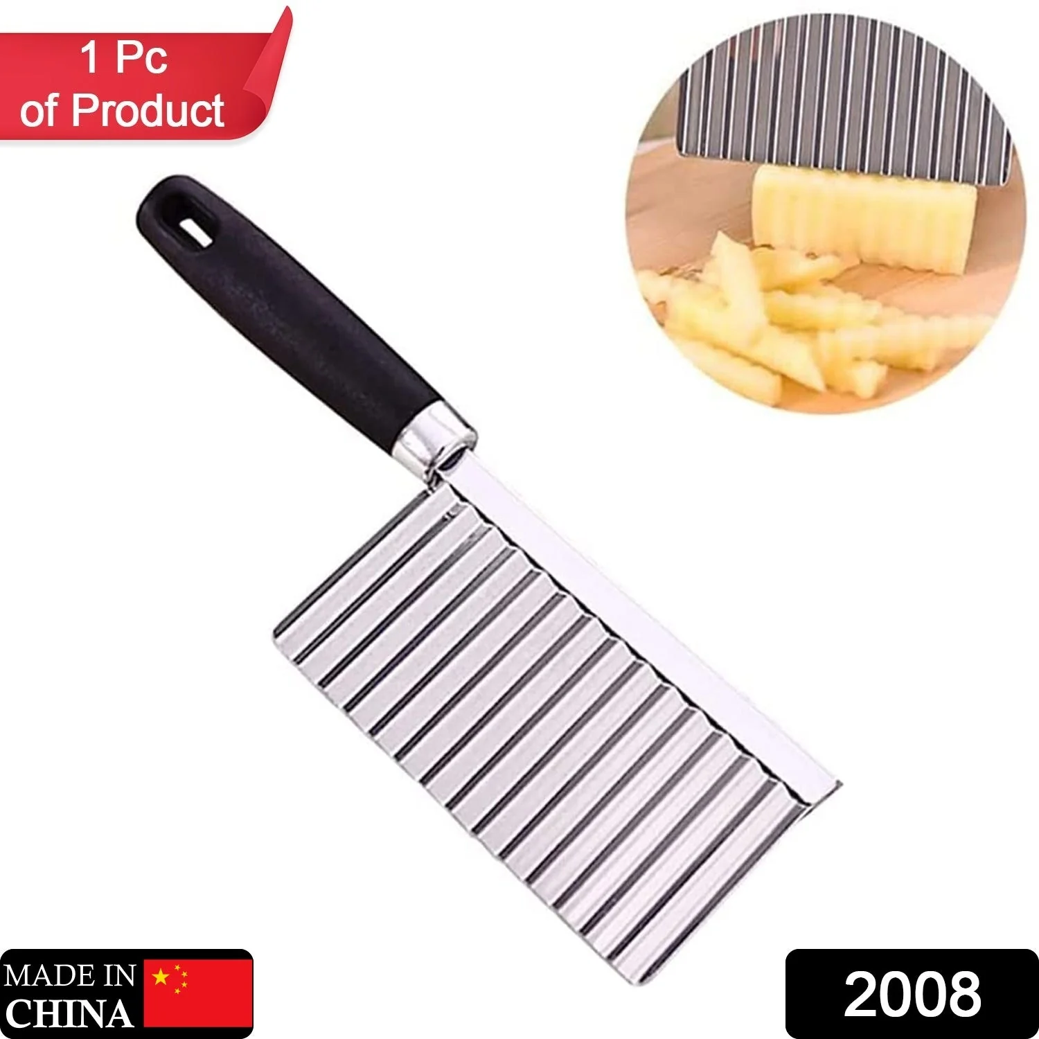2008 Stainless Steel Vegetable Salad Chopping Knife Crinkle Cutters - Image 2