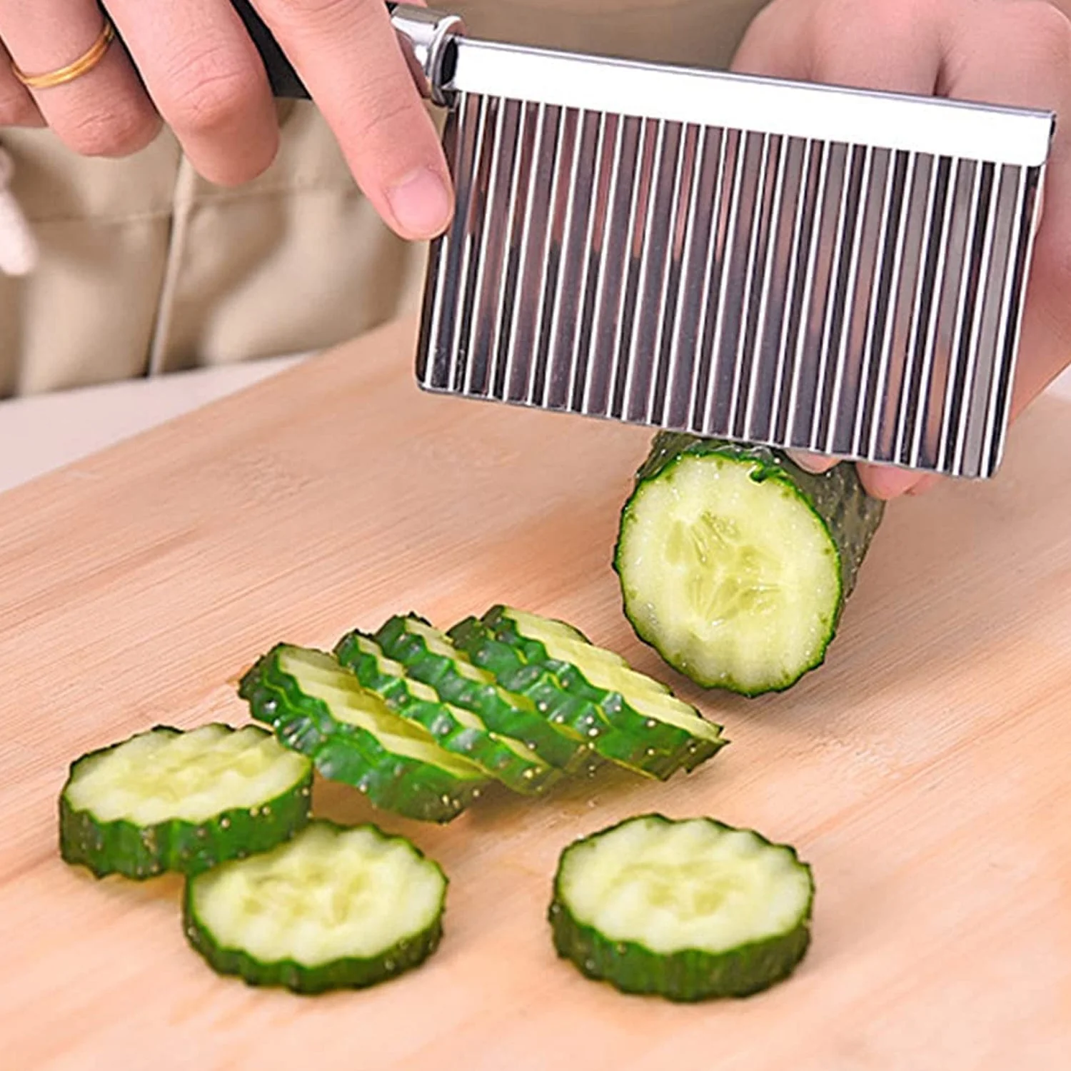 2008 Stainless Steel Vegetable Salad Chopping Knife Crinkle Cutters - Image 3