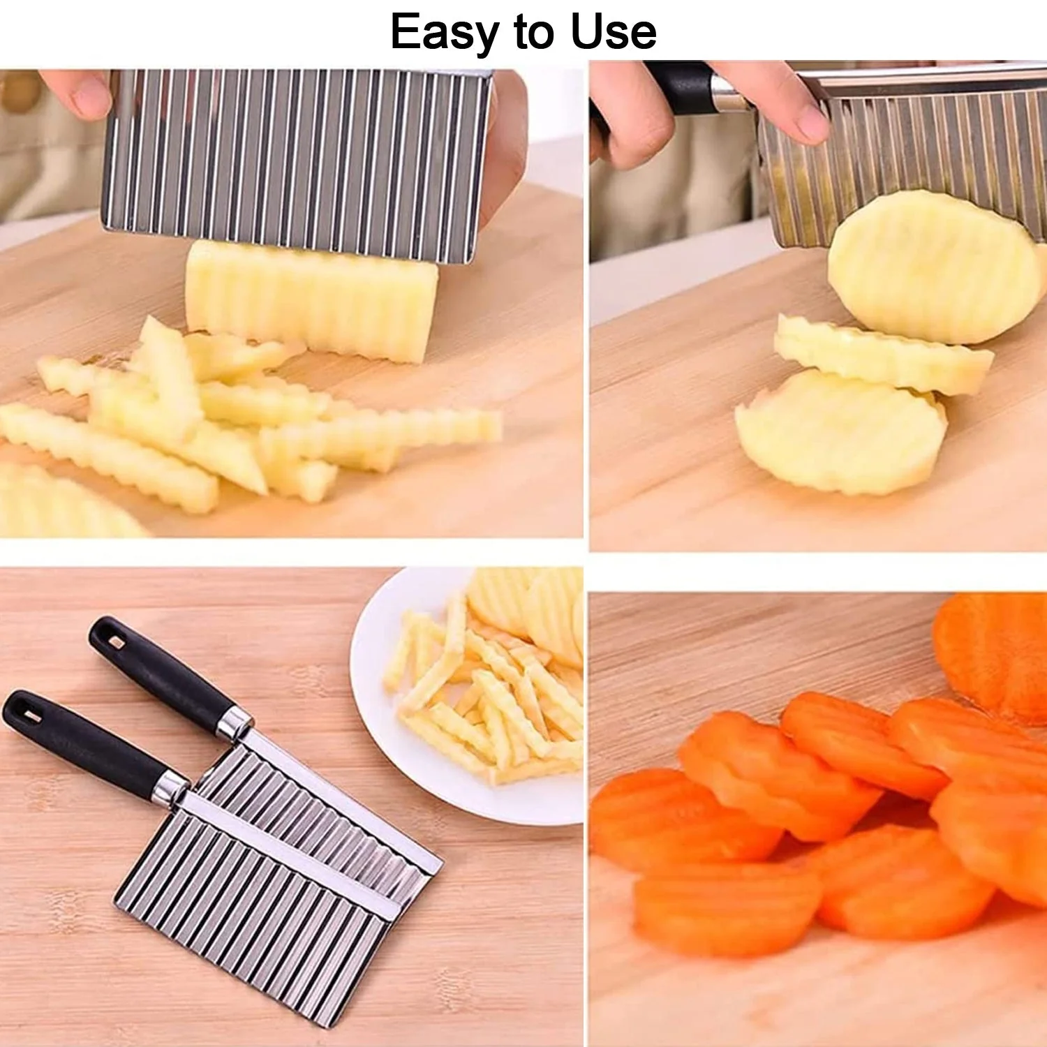 2008 Stainless Steel Vegetable Salad Chopping Knife Crinkle Cutters - Image 8