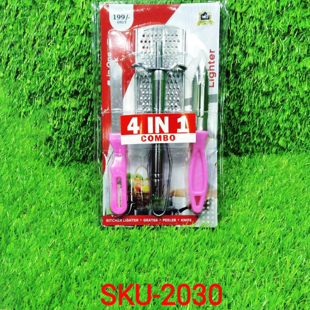 2030 4In1 Combo - Stainless Steel Kitchen Lighter, Knife, Peeler and Smooth Grater - Image 6