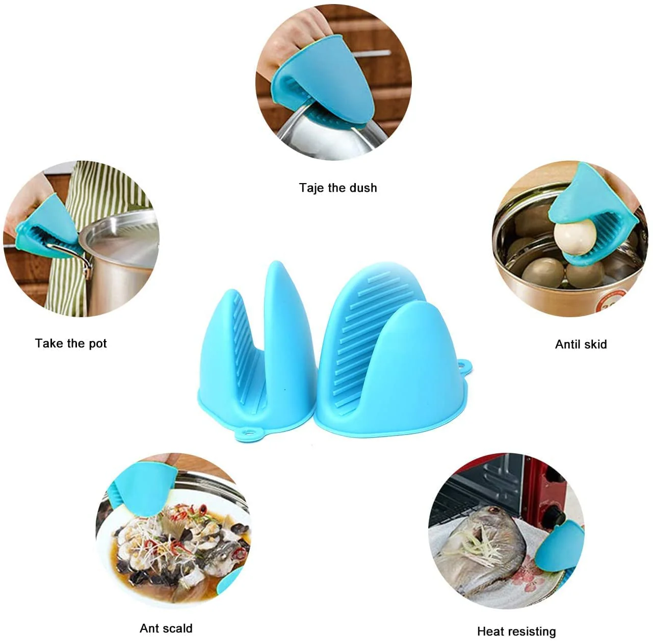 2067 Silicone Oven Mitts Heat Resistant 1 PC - Image 9