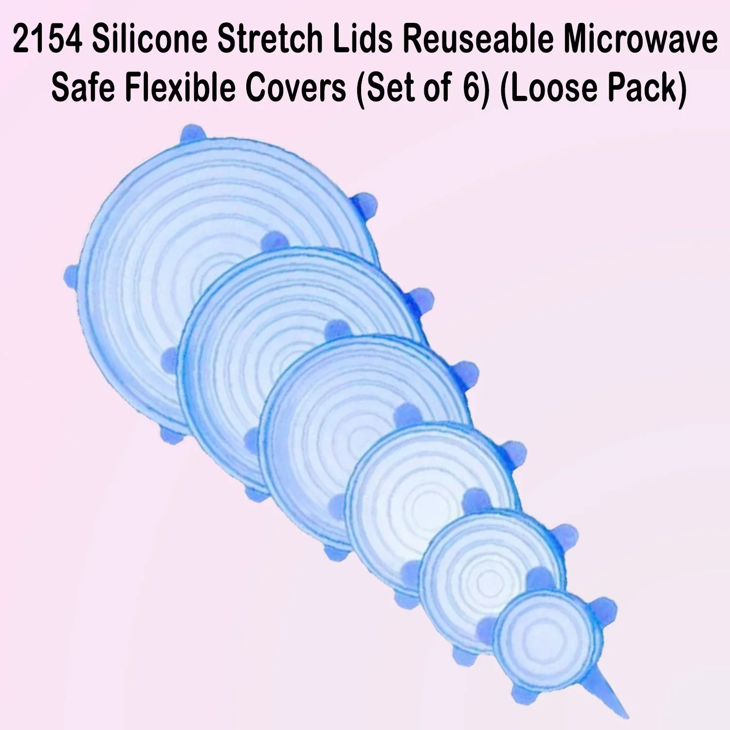 2154 Silicone Stretch Lids Reuseable Microwave Safe Flexible Covers  Set of 6 - Image 4