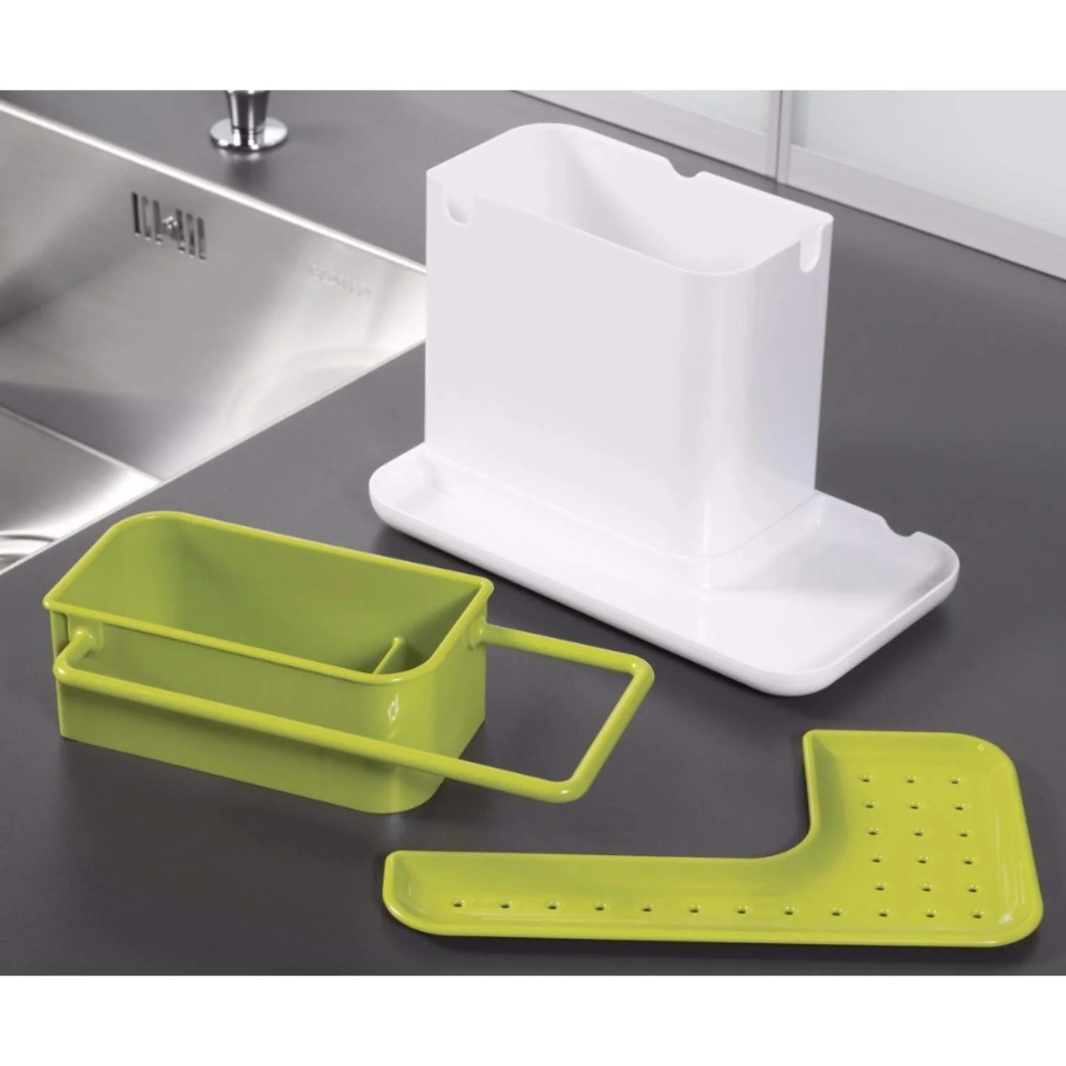 2155 Plastic 3-in-1 Stand for Kitchen Sink Organizer Dispenser for Dishwasher Liquid - Image 5