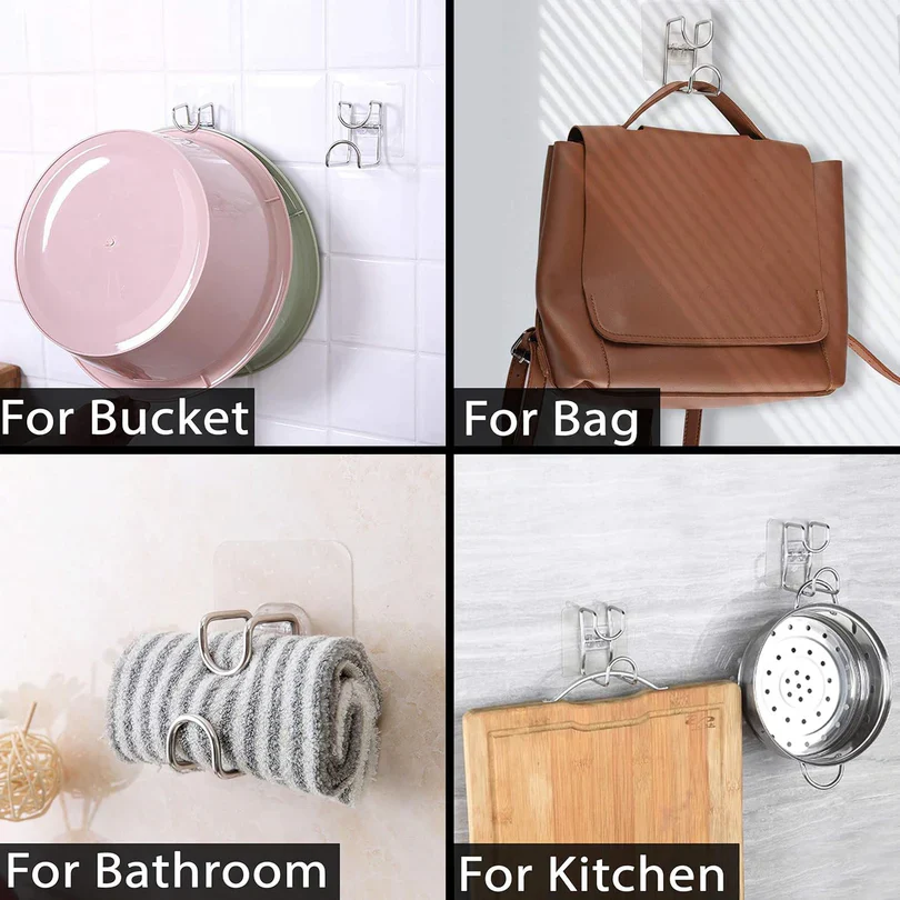 23477 Transparent Double Loop Adhesive Wall Hook ā 1 Pc - Image 5