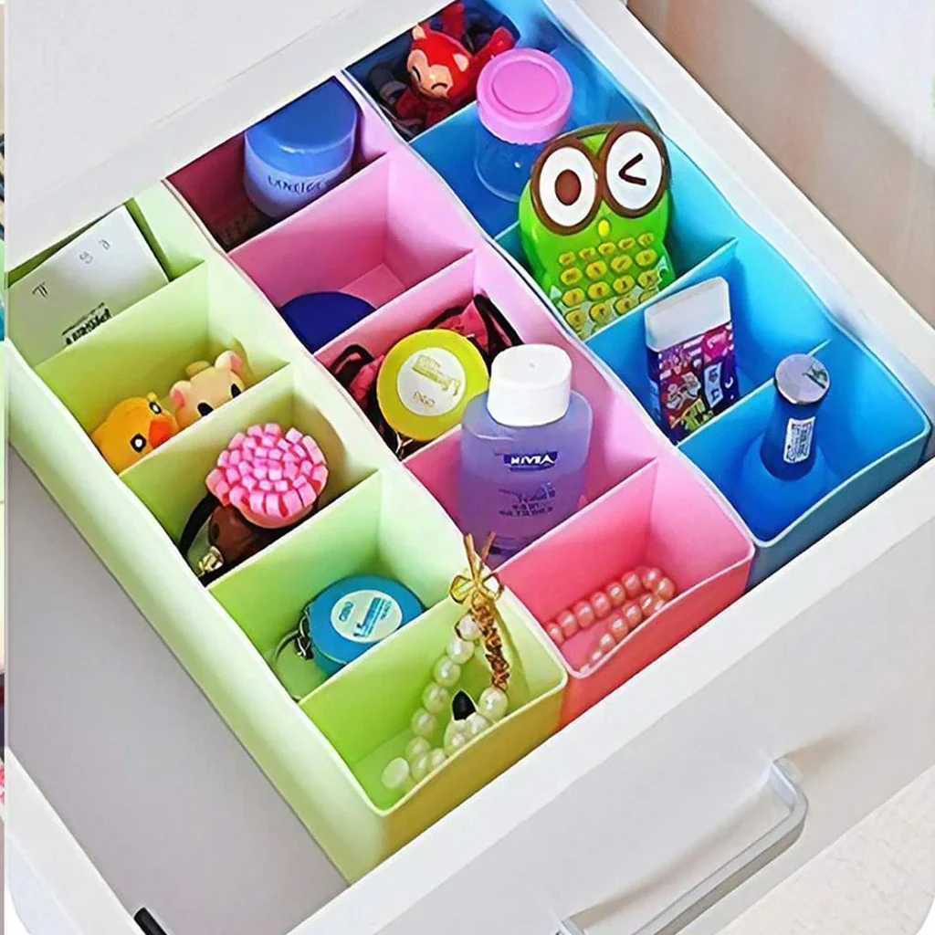 0235 5-Compartments Socks/Handkerchief/Underwear Storage Box Socks Drawer Closet Organizer Storage Boxes (pack of 2) - Image 4