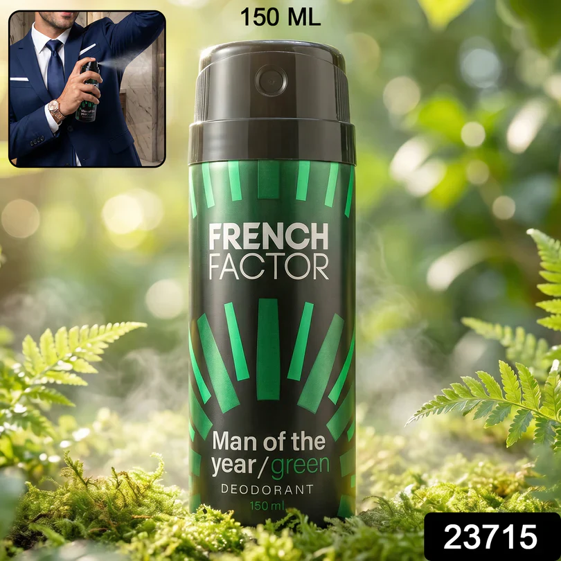 23715 French Factor Man Of The Year Green Body Spray (1 Pc, 150 ML) - Image 2