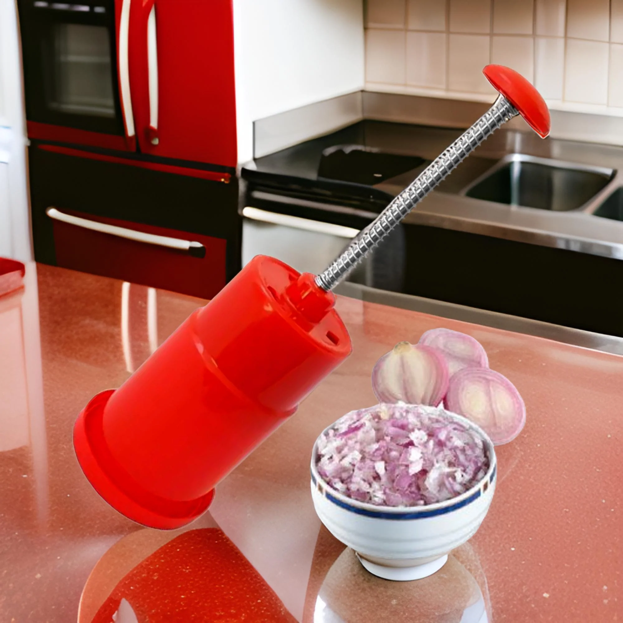 2411 Onion Vegetable Hand Press Cutting Chopper - Image 2