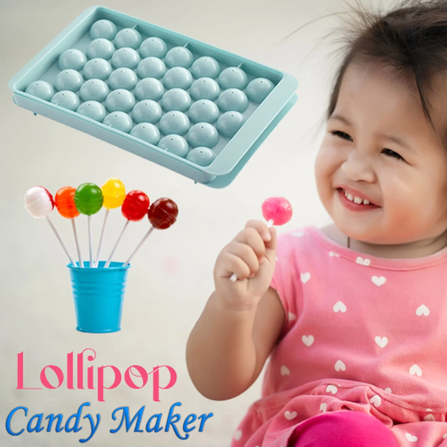2486A Plastic Round BPA Free Reusable Ice Cube Ice Ball Mold/Lollipop Candy Maker - Image 3