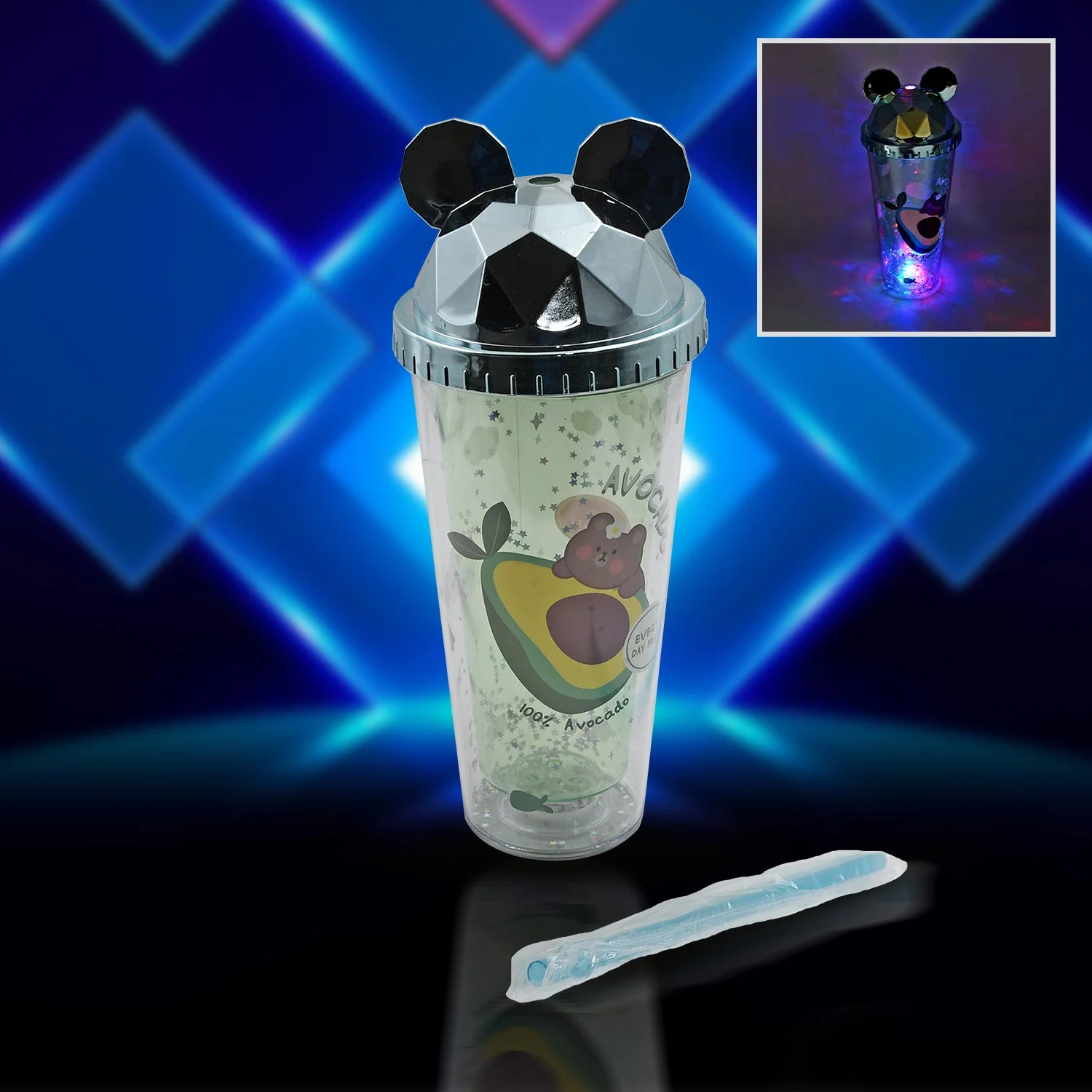 6883D LED Light Unicorn Kids water sipper " Water Sipper For Boys (1 pcs) Space Water Sipper for Kids - BPA-Free, Leak-Proof, and Easy to Clean- School and Outdoor for Kids & Boys Birthday Return Gifts - Image 5