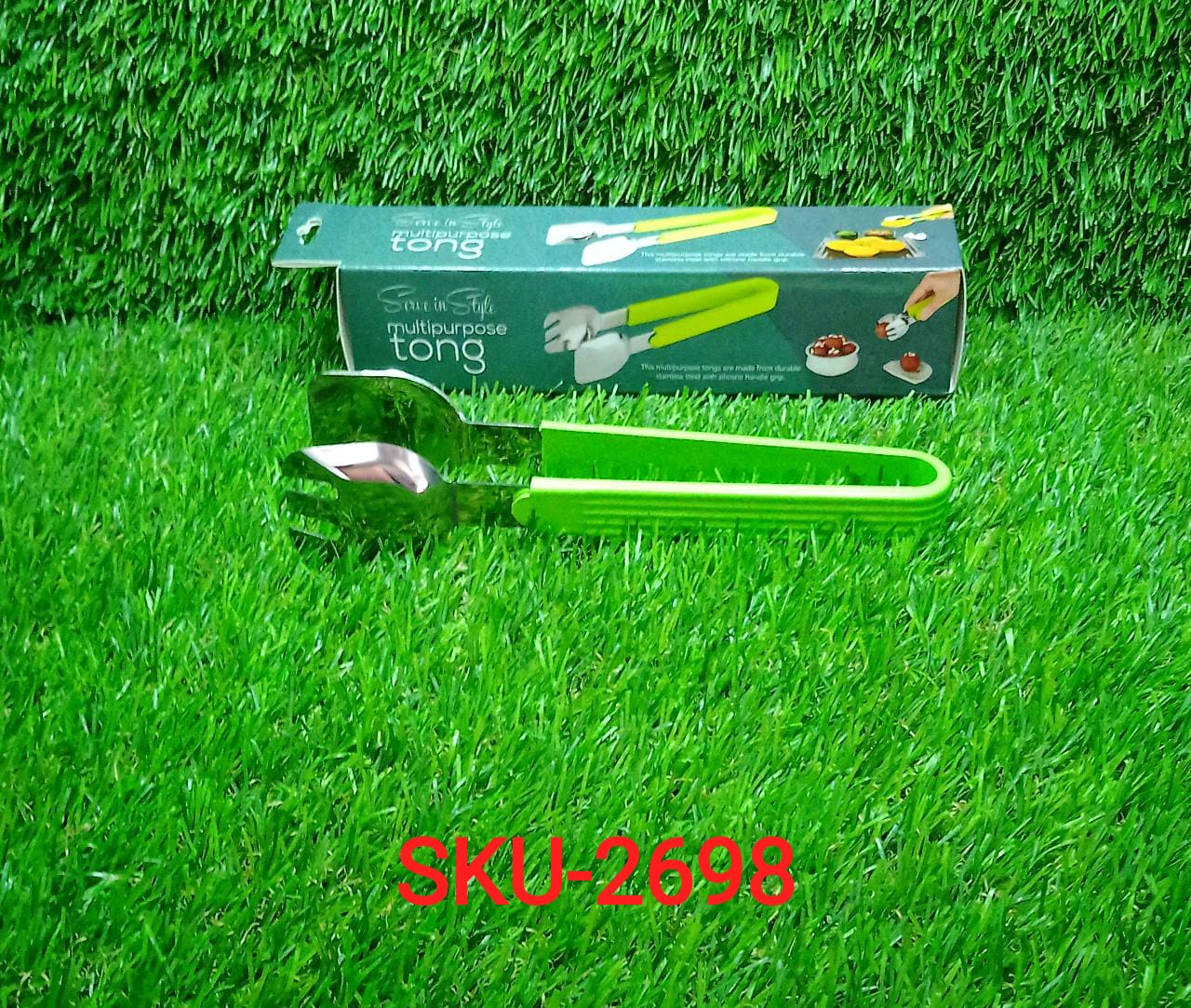 2698 Multi P Salad Serve Tong used in all kinds of places household and kitchen purposes for holding and grabbing food stuffs and items etc. - Image 10