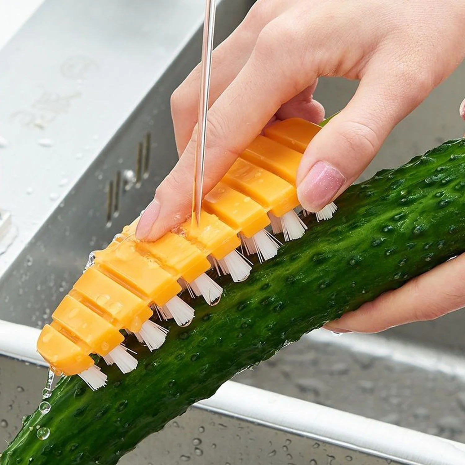 2950 Vegetable Scrubbing Brush, Vegetable Scrubber NonâToxic Fruit Brush Carrot Shape Vegetable Brush for Potato for Vegetable - Image 2
