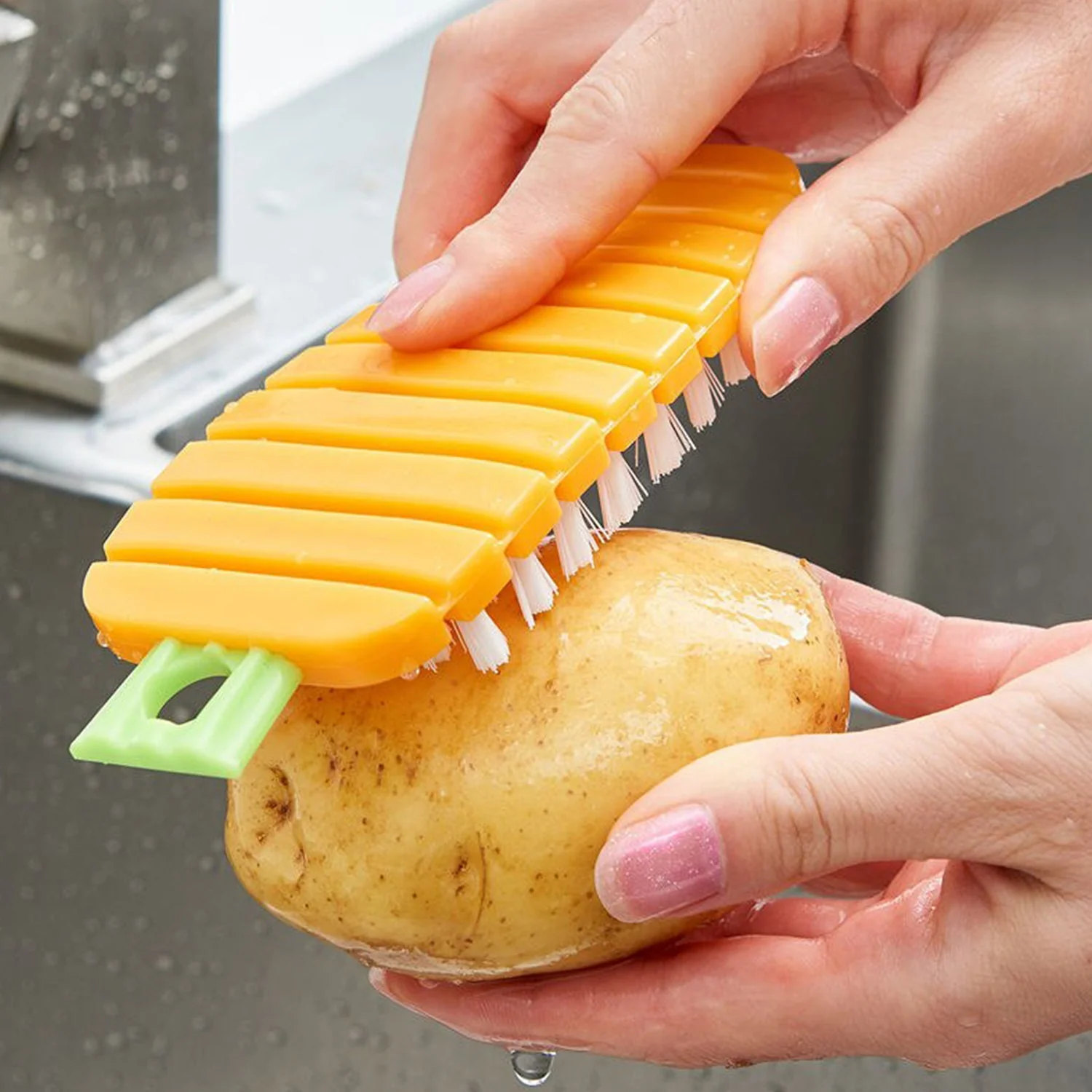 2950 Vegetable Scrubbing Brush, Vegetable Scrubber NonâToxic Fruit Brush Carrot Shape Vegetable Brush for Potato for Vegetable - Image 4