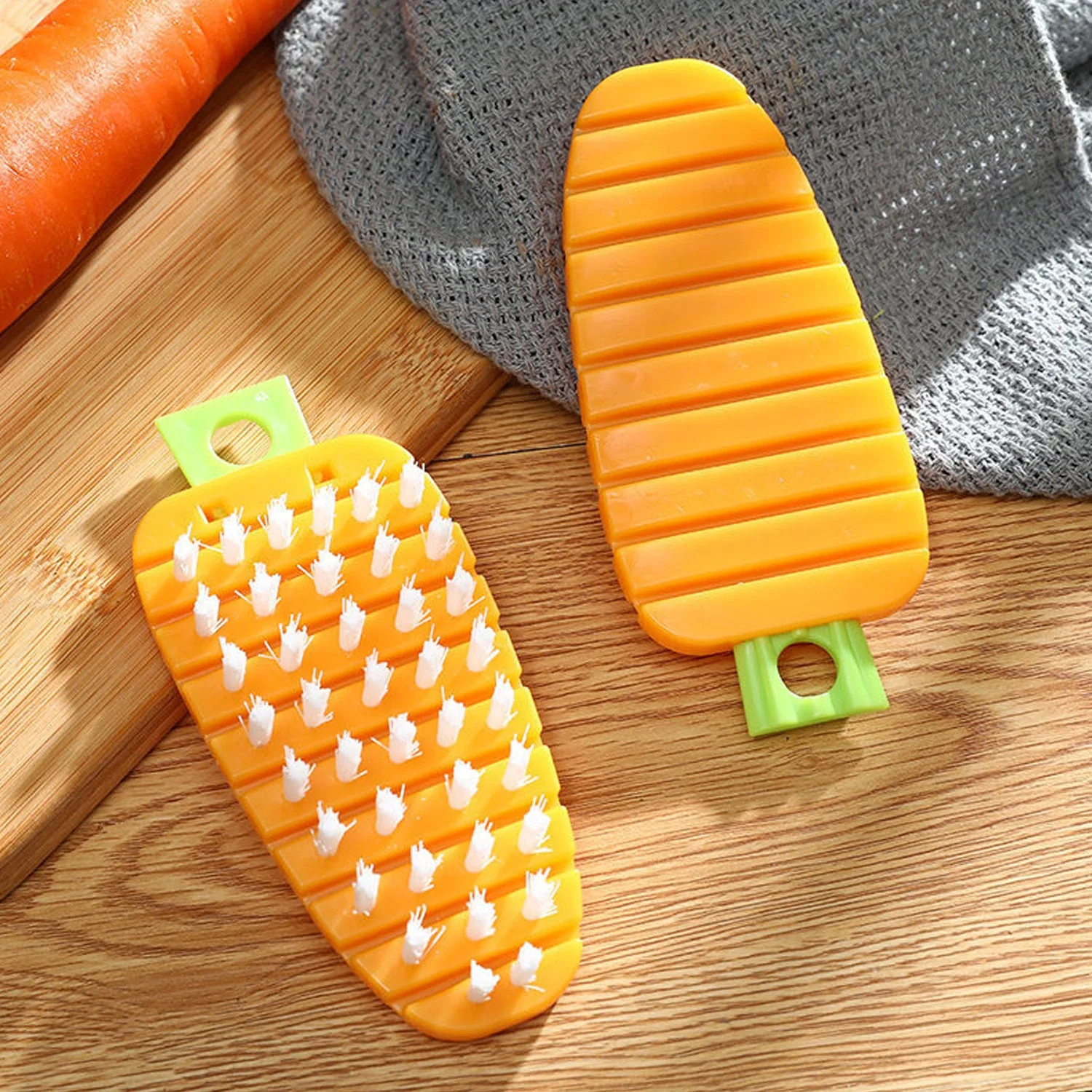 2950 Vegetable Scrubbing Brush, Vegetable Scrubber NonâToxic Fruit Brush Carrot Shape Vegetable Brush for Potato for Vegetable - Image 5