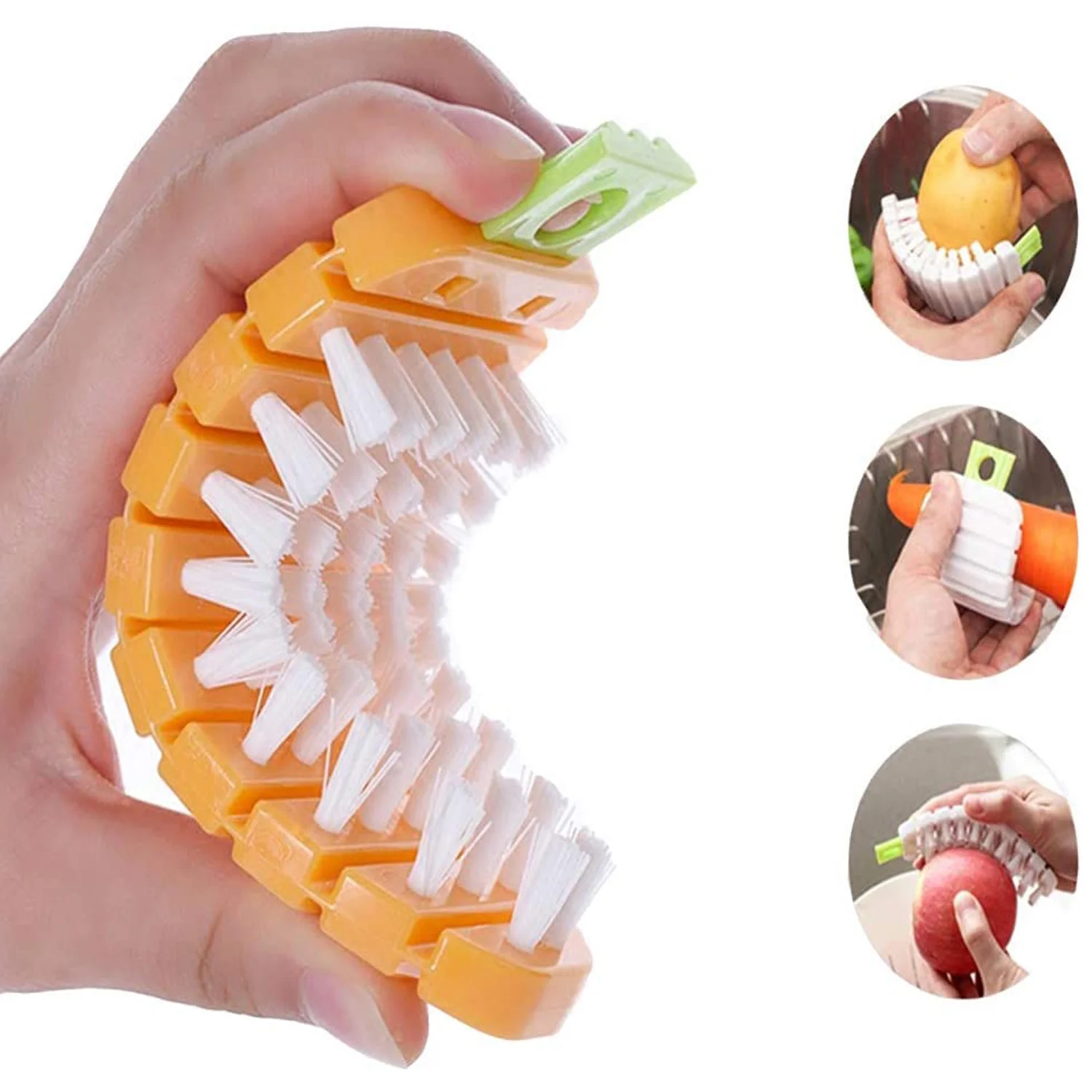 2950 Vegetable Scrubbing Brush, Vegetable Scrubber NonâToxic Fruit Brush Carrot Shape Vegetable Brush for Potato for Vegetable - Image 7