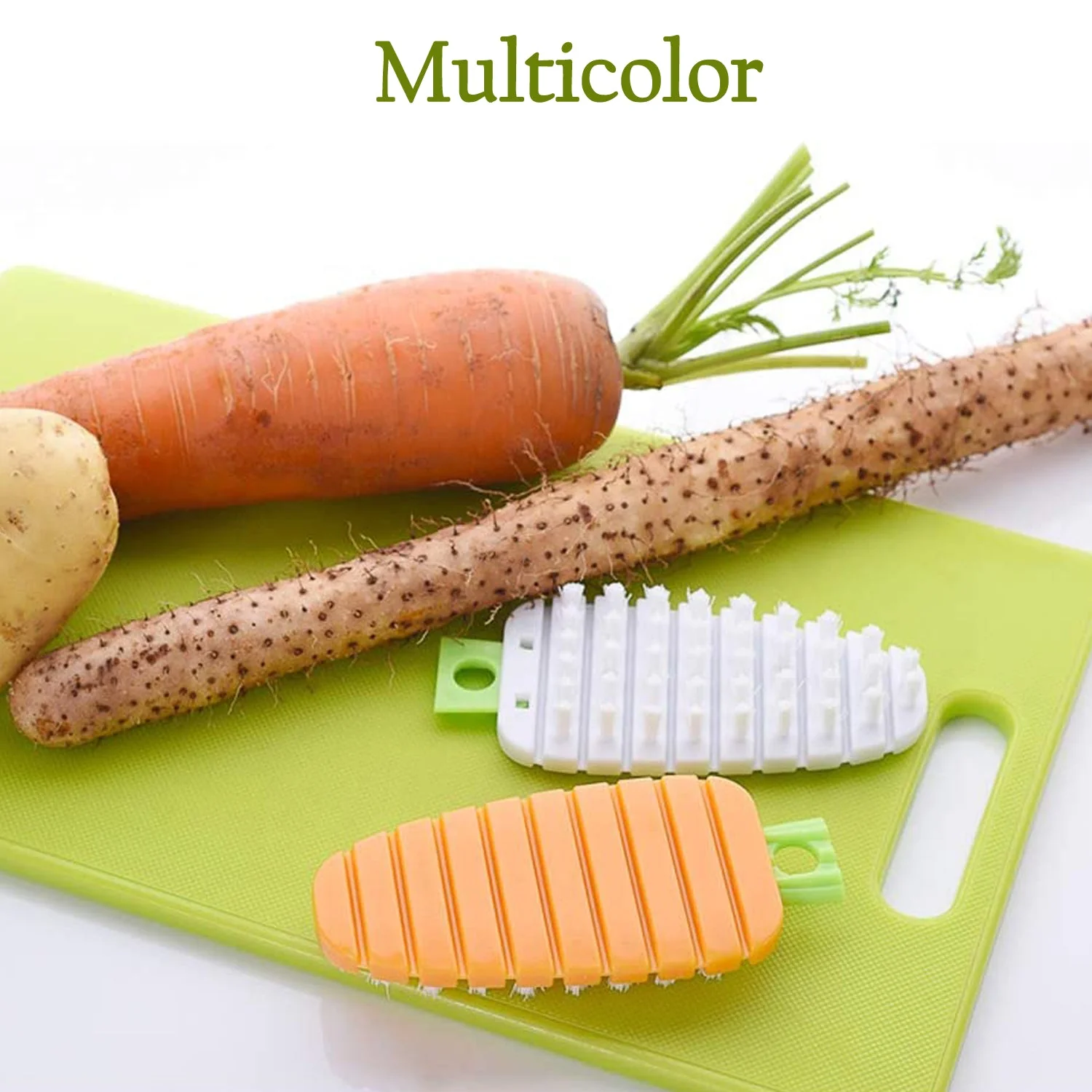 2950 Vegetable Scrubbing Brush, Vegetable Scrubber NonâToxic Fruit Brush Carrot Shape Vegetable Brush for Potato for Vegetable - Image 8
