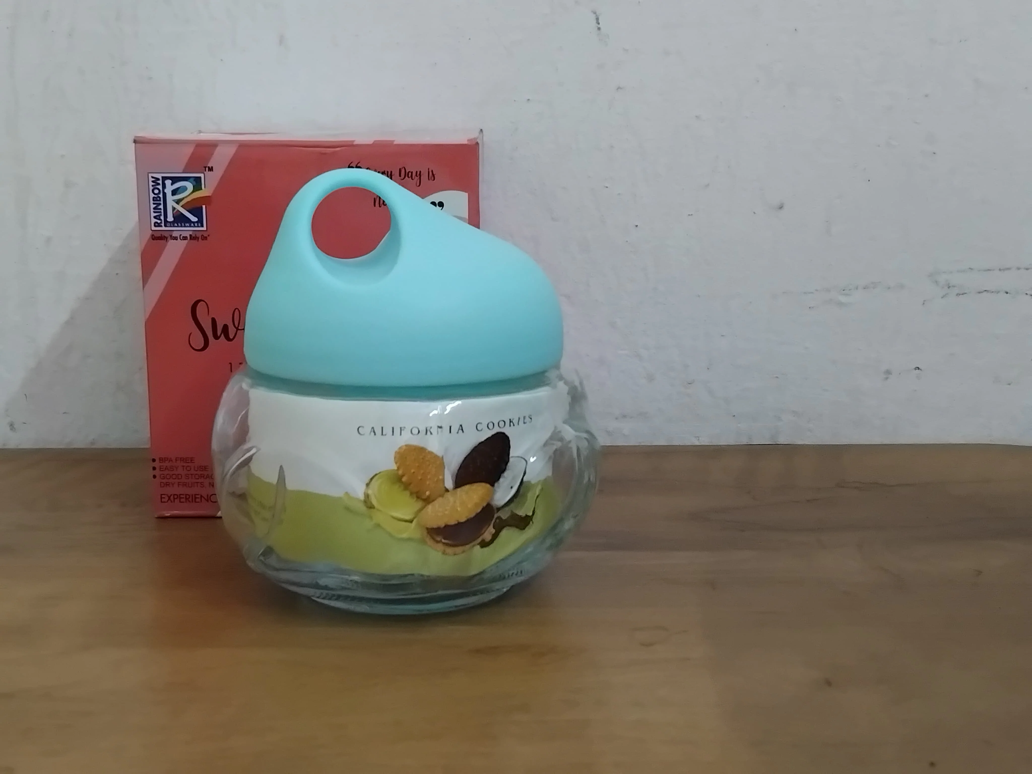 Am3066 Sweet Spot Jar 300ml Rainbow Arts Glassware Good Storage Jar - Image 2