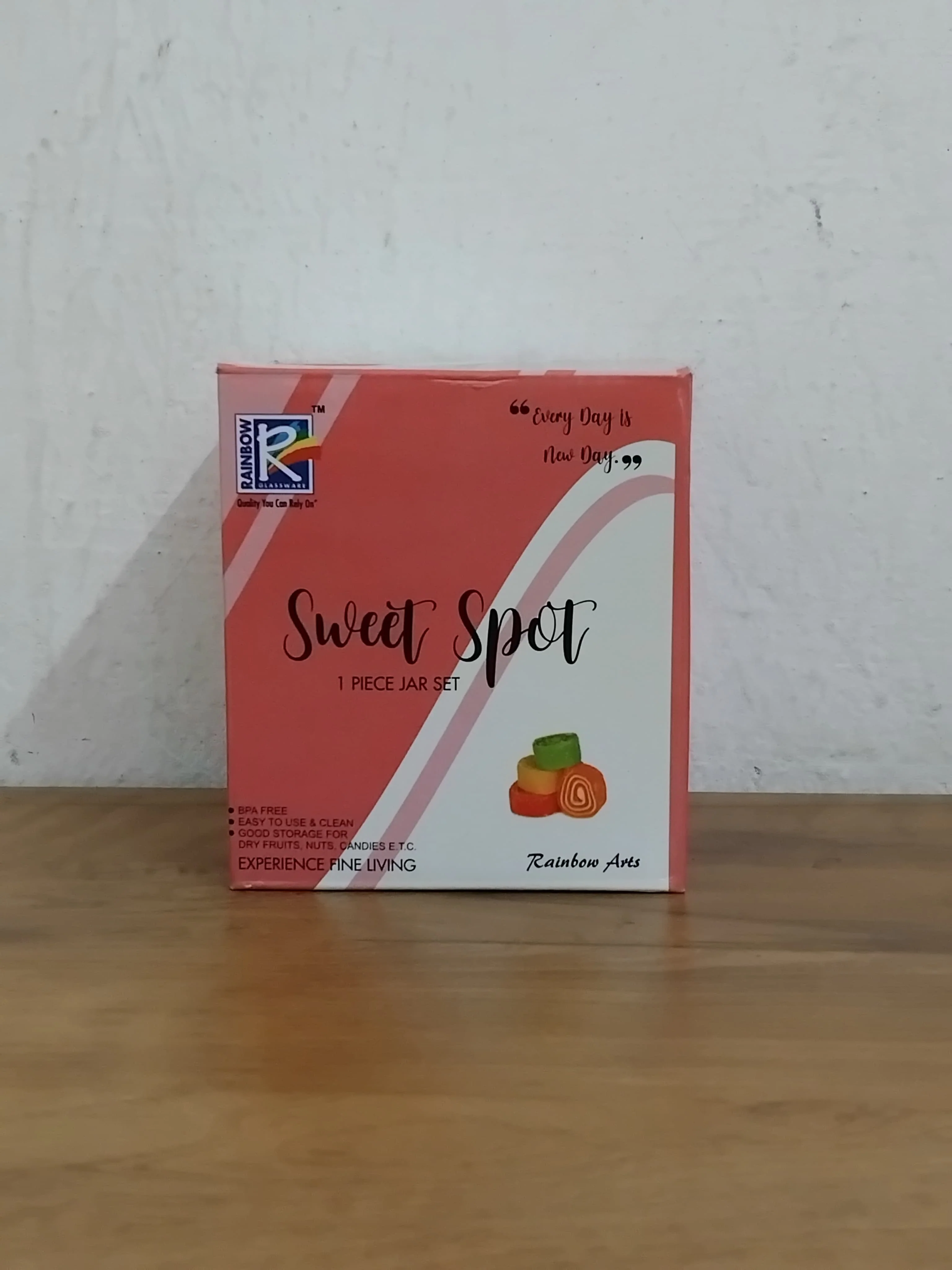 Am3066 Sweet Spot Jar 300ml Rainbow Arts Glassware Good Storage Jar - Image 3