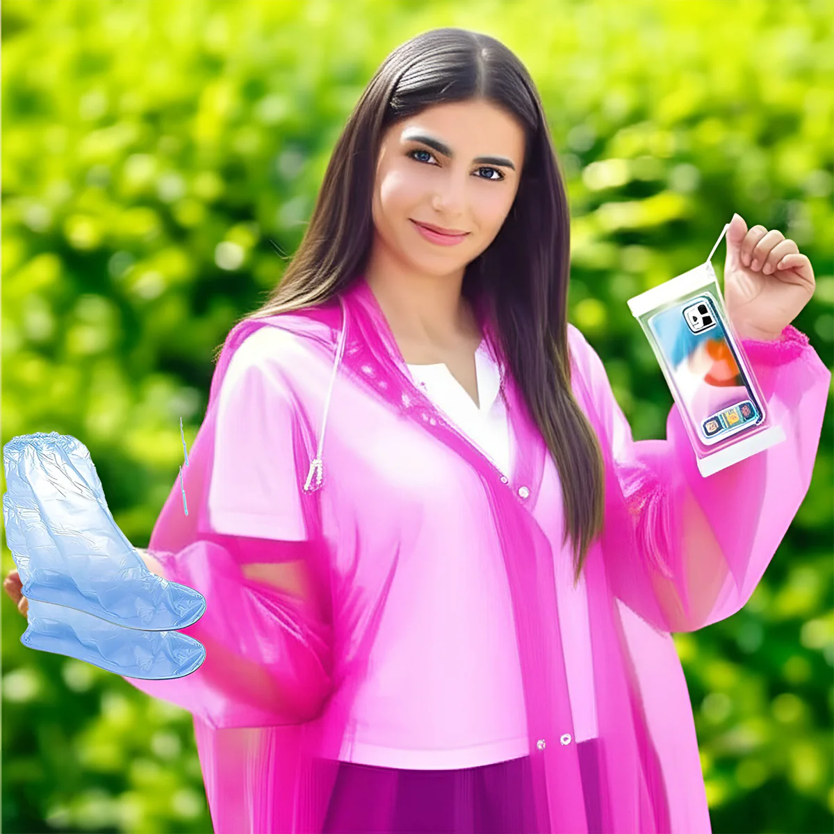 AM5606 3 In 1 Rain Cover Kit - Raincoat with Mobile Cover & Shoe Cover - Image 2