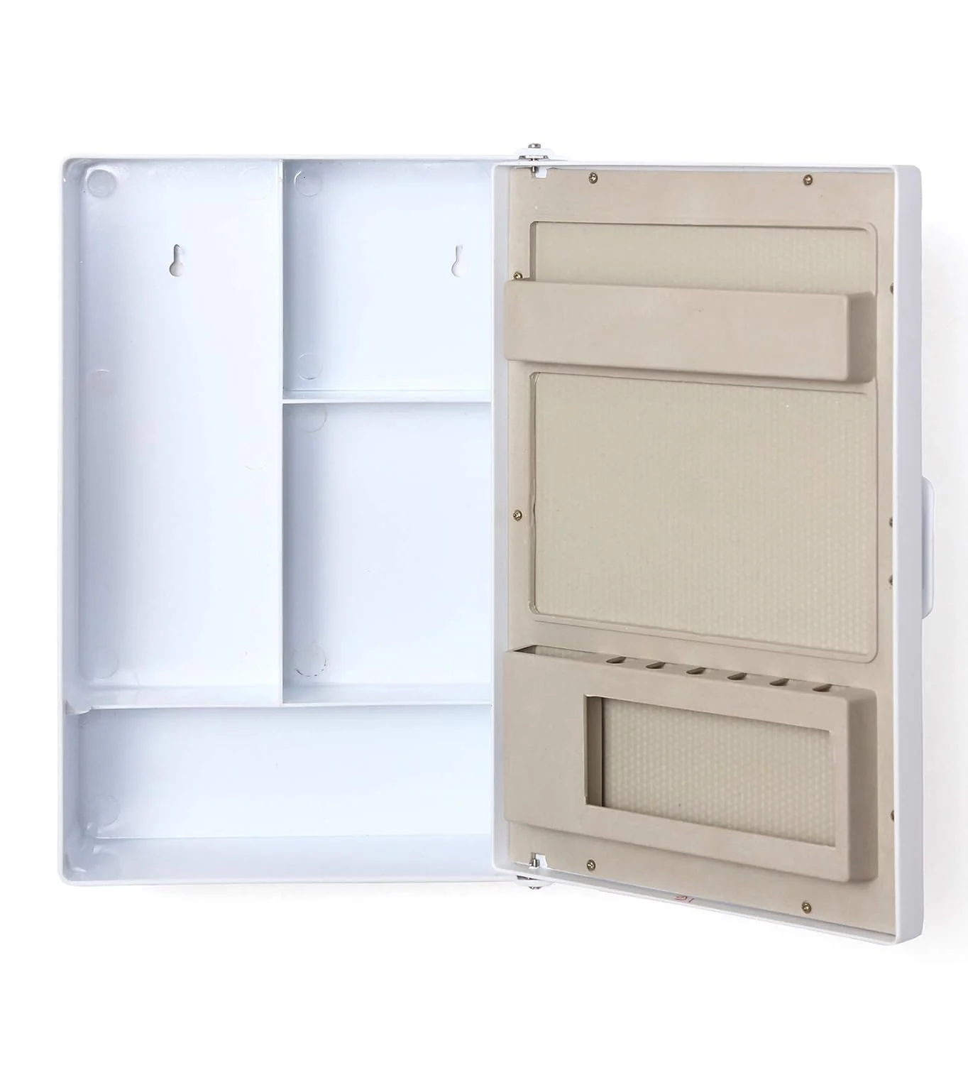 3073 12x16 inches Plastic Storage Bathroom Cabinet with Mirror - Multicolour - Image 4