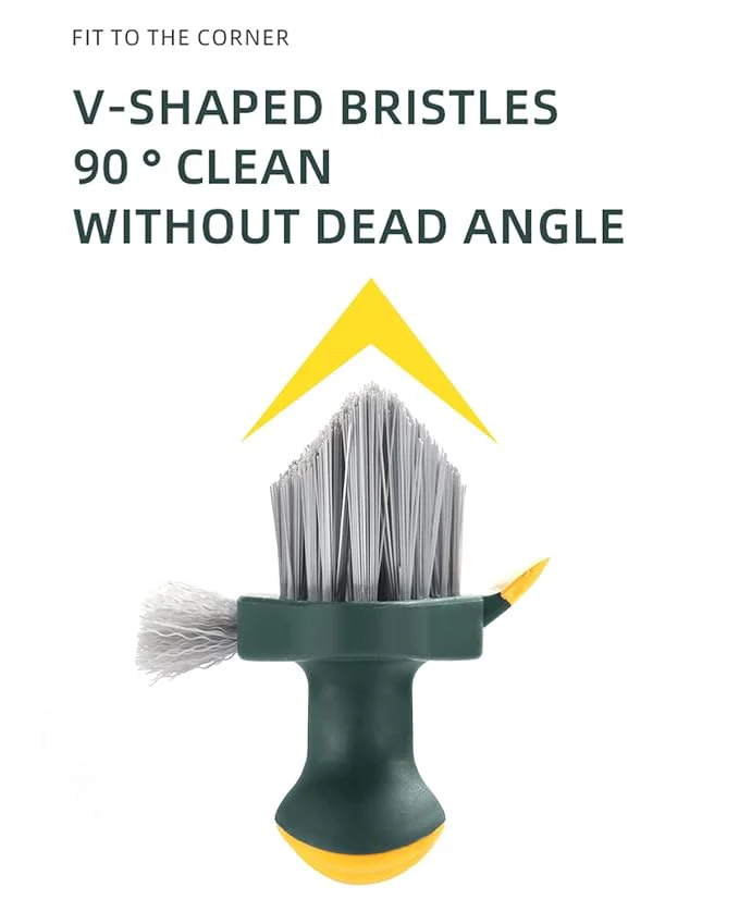 3093 4 in 1 with Squeegee, Bathroom Cleaning Brushes, V-Shape Gap Scrub Brush - Image 15