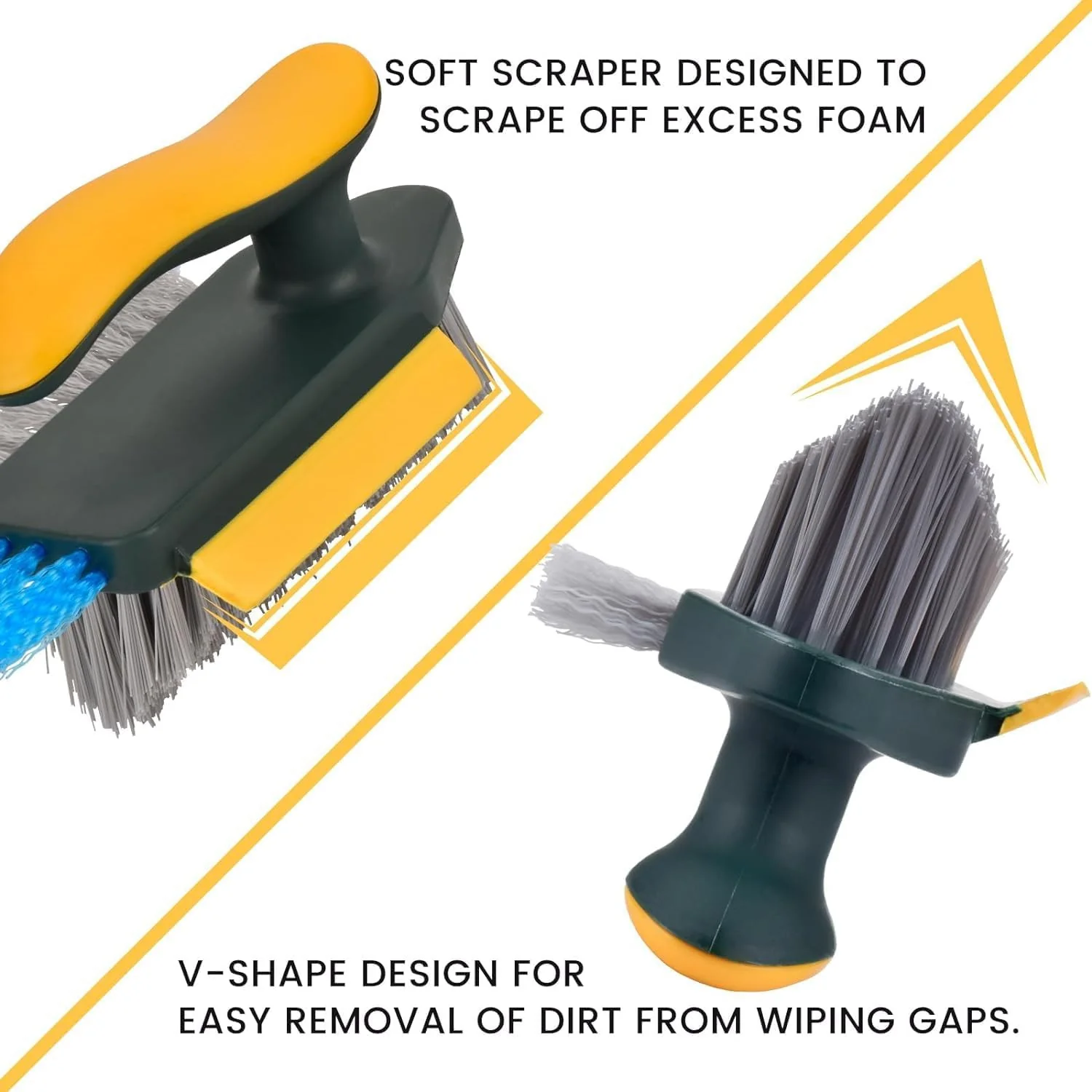 3093 4 in 1 with Squeegee, Bathroom Cleaning Brushes, V-Shape Gap Scrub Brush - Image 19