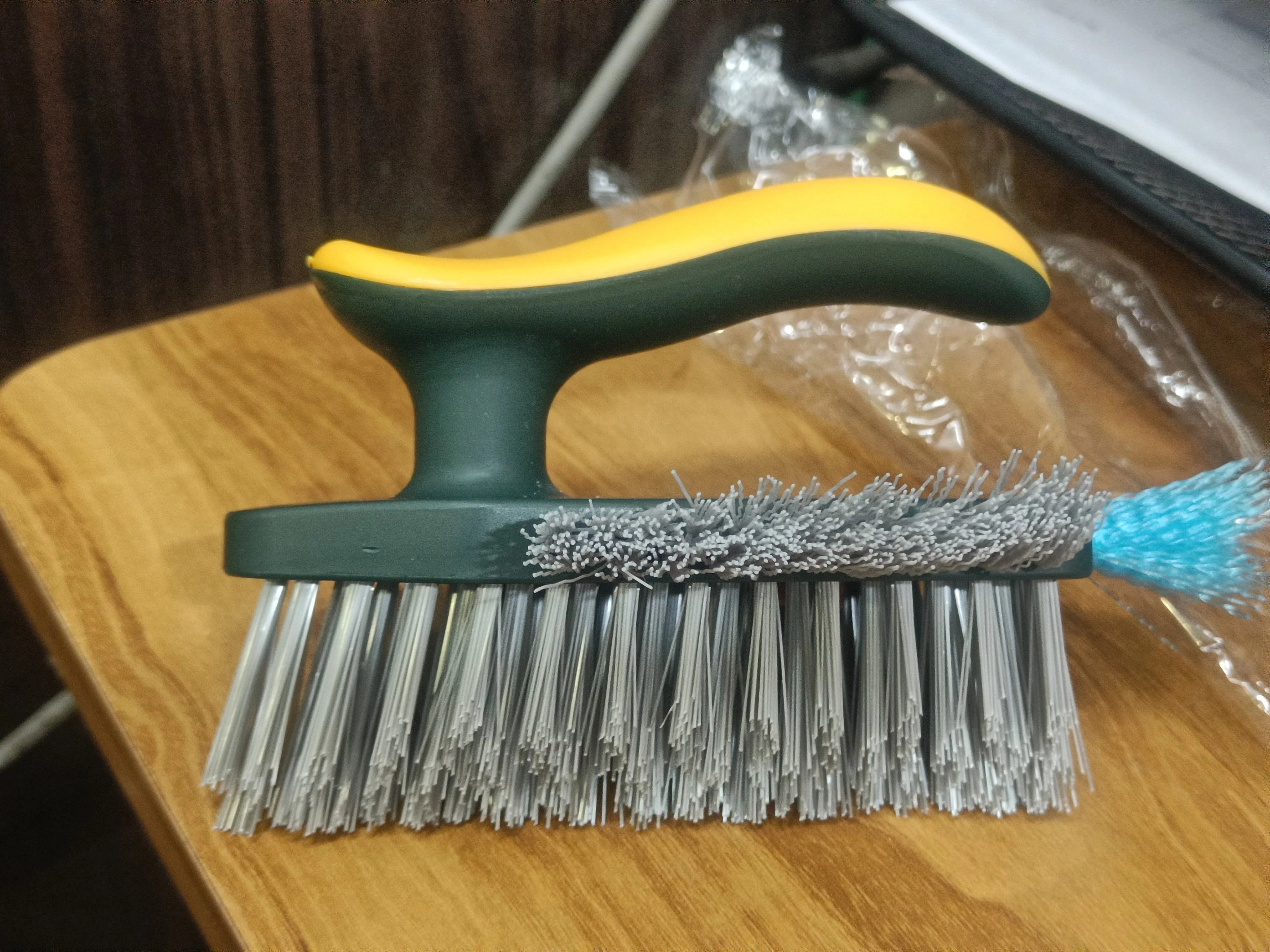 3093 4 in 1 with Squeegee, Bathroom Cleaning Brushes, V-Shape Gap Scrub Brush - Image 24